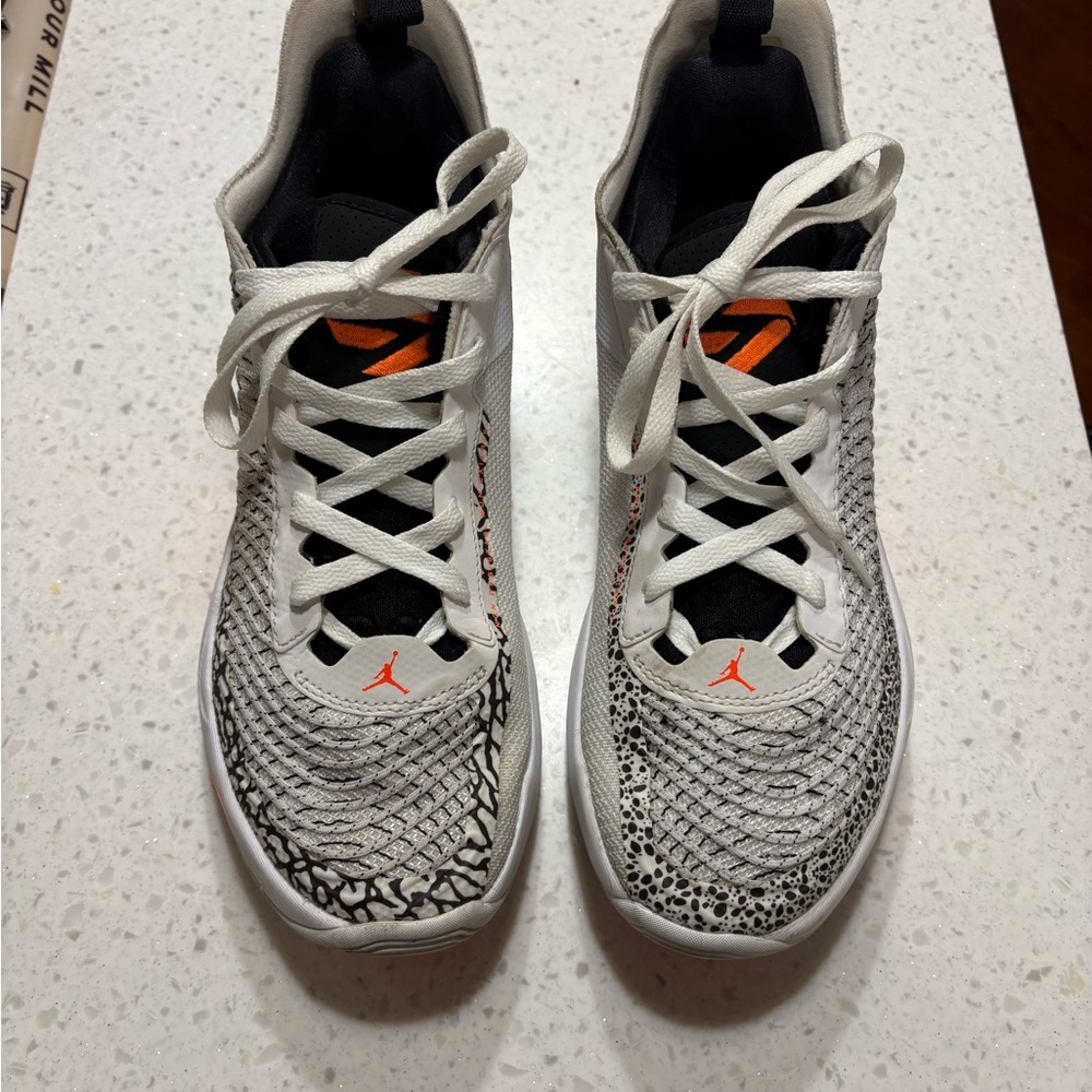 Jordan Luka Doncic Safari Gen 23 Basketball Shoes White and Black w/Orange Acc